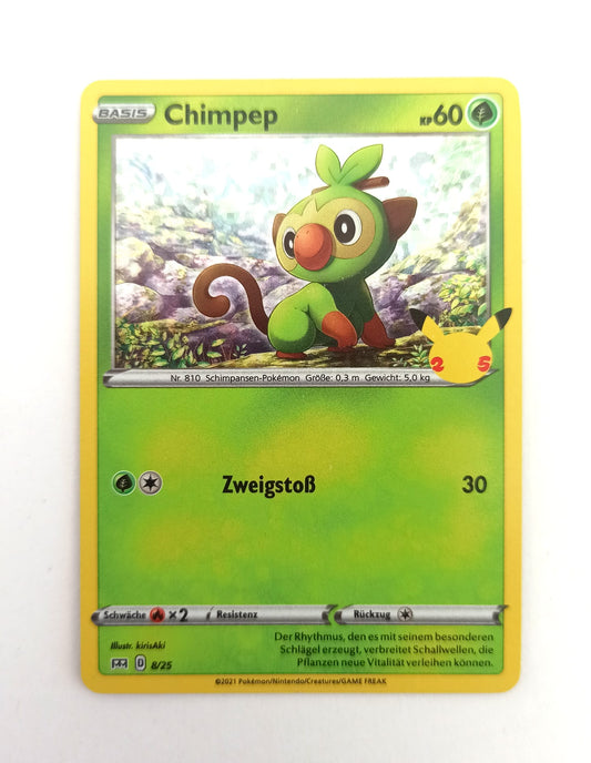 Pokemon Karte Chimpep 08/25 25th Jubiläum FOIL HOLO