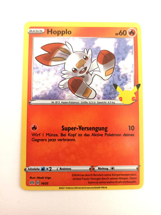 Pokemon Karte Hopplo 16/25 25th Jubiläum FOIL HOLO