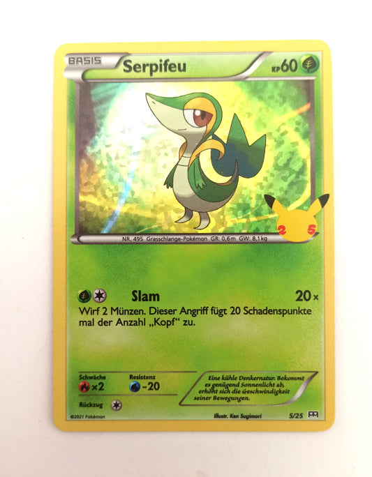 Pokemon Karte Serpifeu 05/25 25th Jubiläum FOIL HOLO