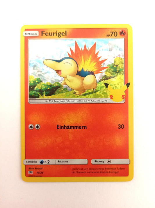 Pokemon Karte Feurigel 10/25 25th Jubiläum FOIL HOLO