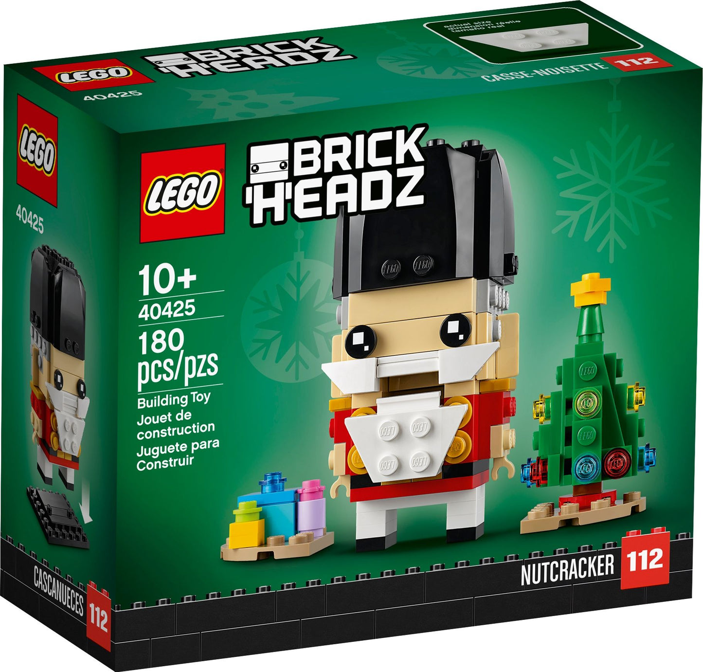 LEGO 40425 BrickHeadz Nussknacker Weihnachtsspielzeug mit Weihnachtsbaum, Weihnachtsgeschenk für Männer, Frauen und Kinder ab 10 Jahren