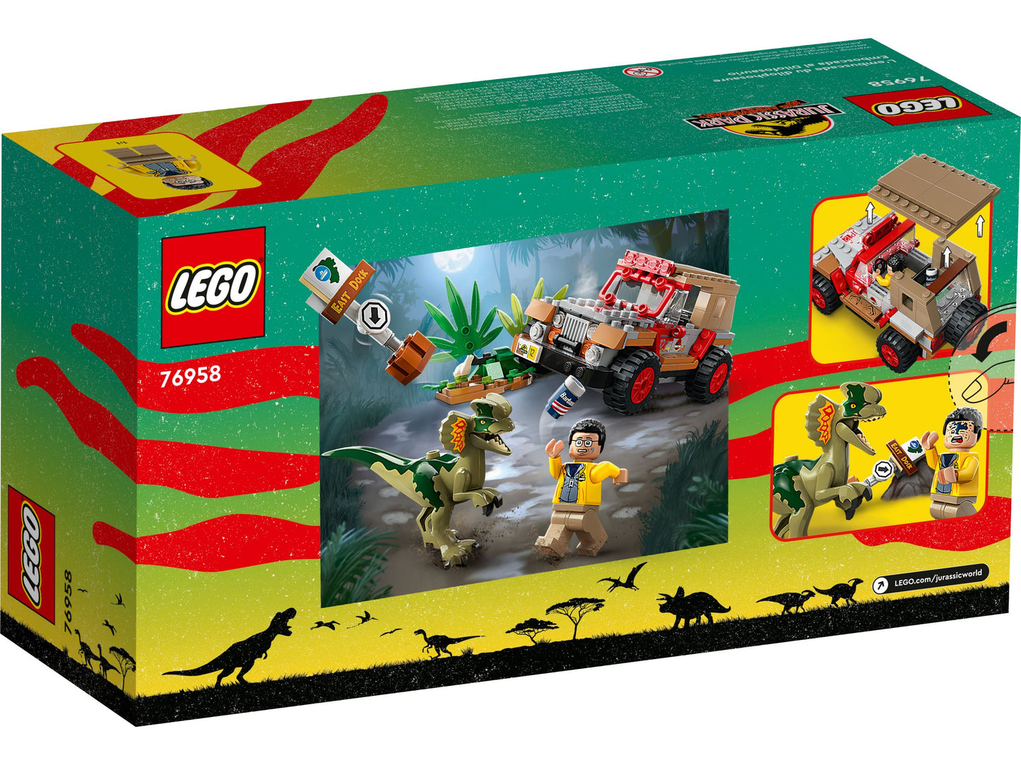 LEGO® Jurassic World 76958 Hinterhalt des Dilophosaurus - 211 Teile