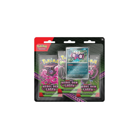 Pokémon - Karmesin & Purpur Nebel der Sagen 3-Pack Blister - Infamomo (deutsch) - 3 Booster Packs